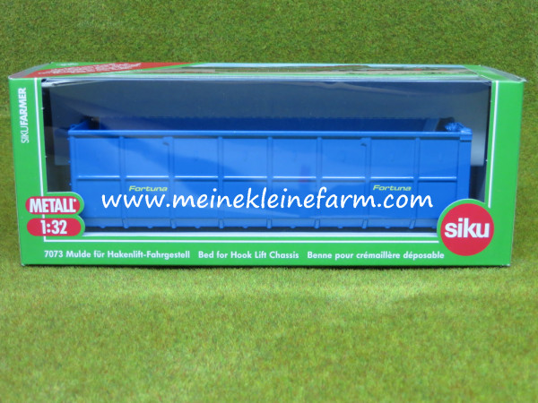 Mulde Fortuna für Hakenlift-Fahrgestell in blau